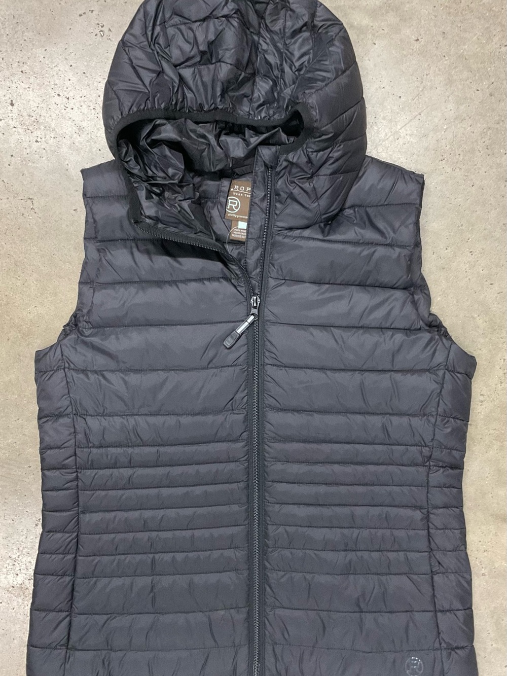 Roper Black Quilted Puffer Vest with Hood